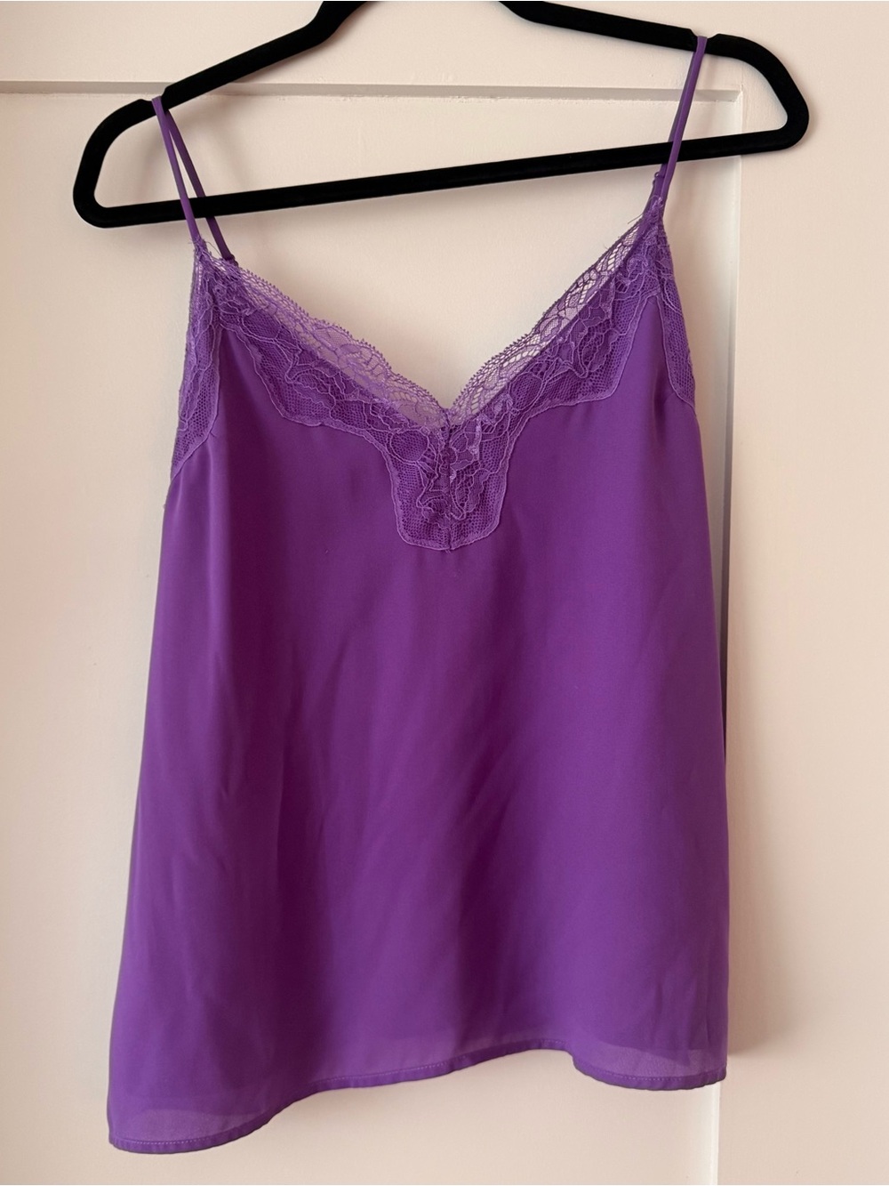 Wayf Purple Lace Trim Cami Top size Small